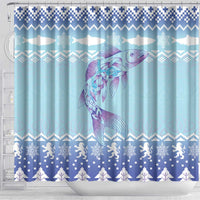 Cardiganshire Wales Christmas Shower Curtain Ceredigion Herring Celtic Knot - Wonder Print Shop