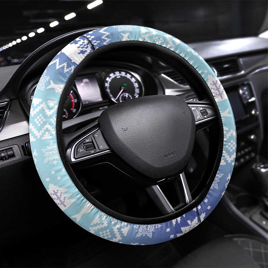 Cardiganshire Wales Christmas Steering Wheel Cover Ceredigion Herring Celtic Knot - Wonder Print Shop