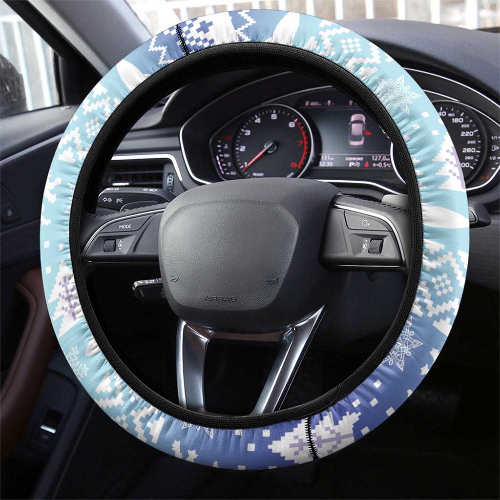 Cardiganshire Wales Christmas Steering Wheel Cover Ceredigion Herring Celtic Knot - Wonder Print Shop