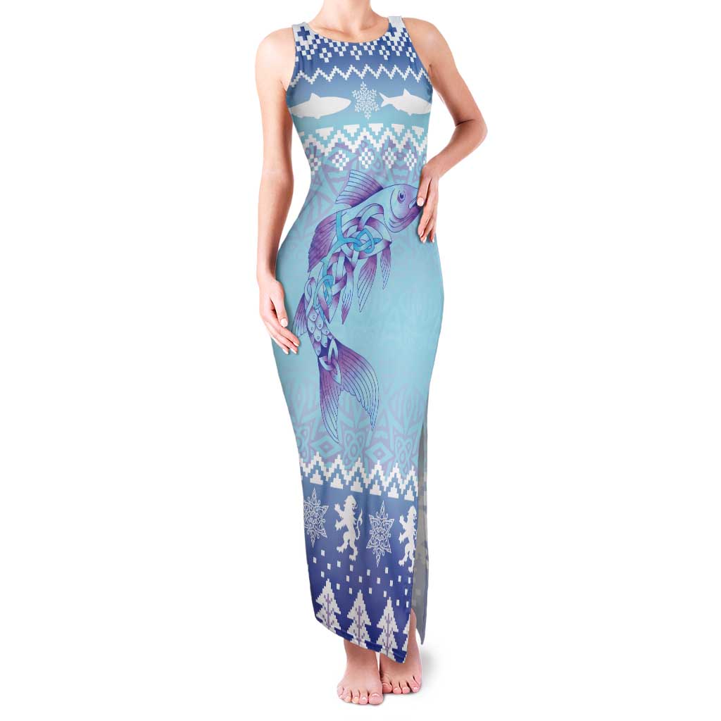 Cardiganshire Wales Christmas Tank Maxi Dress Ceredigion Herring Celtic Knot - Wonder Print Shop