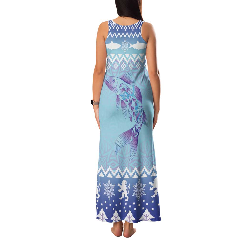 Cardiganshire Wales Christmas Tank Maxi Dress Ceredigion Herring Celtic Knot - Wonder Print Shop