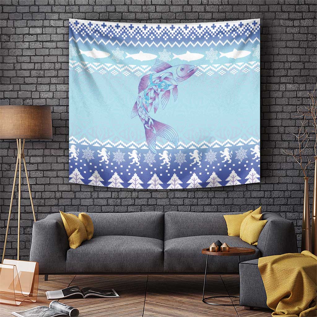 Cardiganshire Wales Christmas Tapestry Ceredigion Herring Celtic Knot - Wonder Print Shop