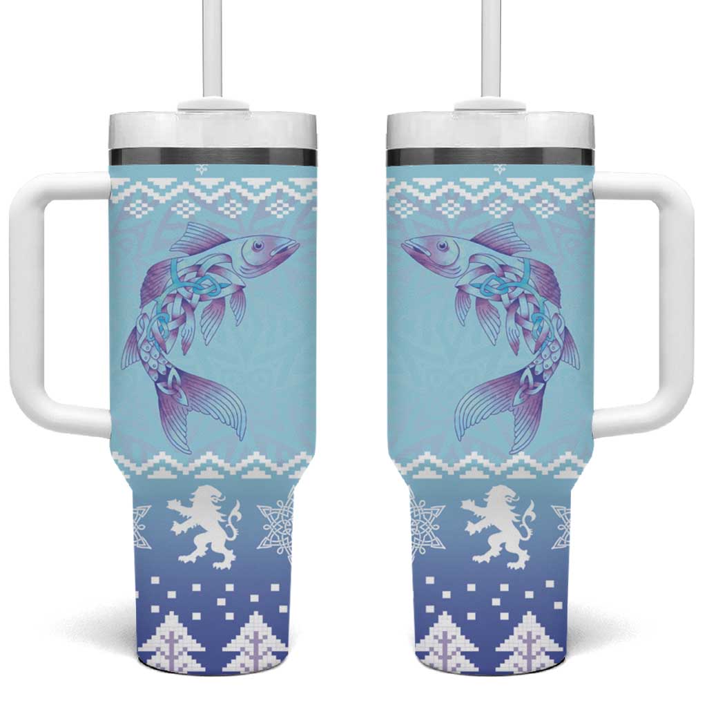 Cardiganshire Wales Christmas Tumbler With Handle Ceredigion Herring Celtic Knot - Wonder Print Shop