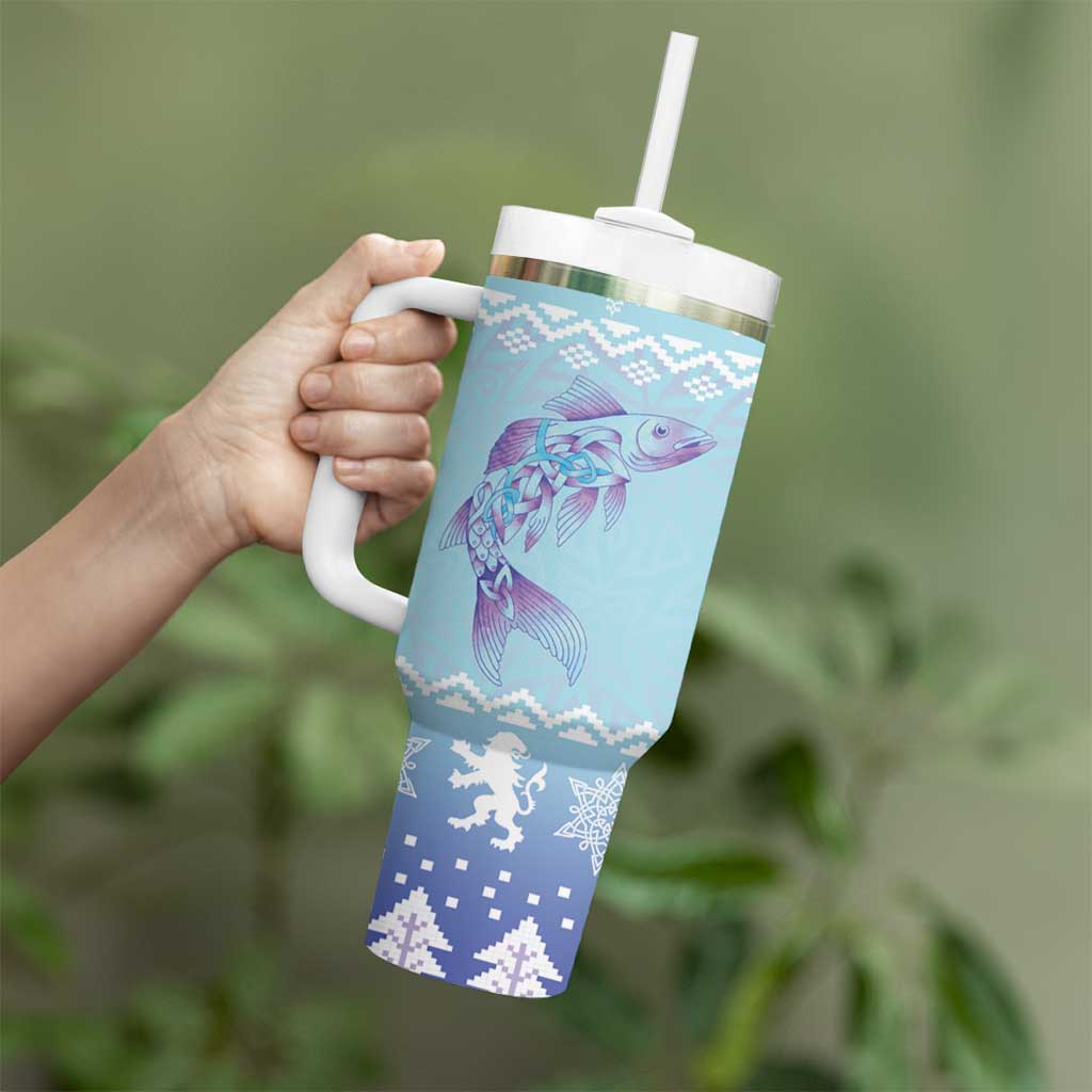 Cardiganshire Wales Christmas Tumbler With Handle Ceredigion Herring Celtic Knot - Wonder Print Shop