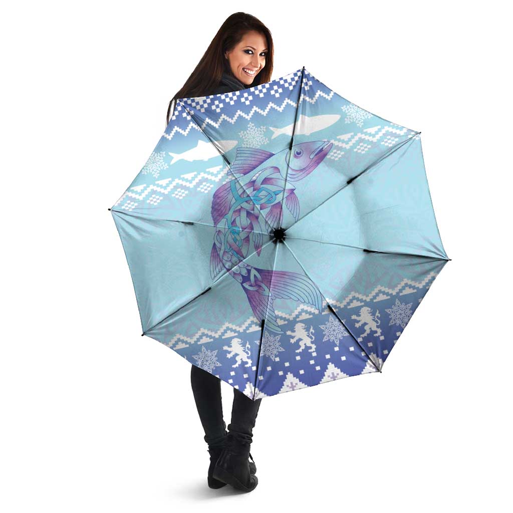 Cardiganshire Wales Christmas Umbrella Ceredigion Herring Celtic Knot - Wonder Print Shop