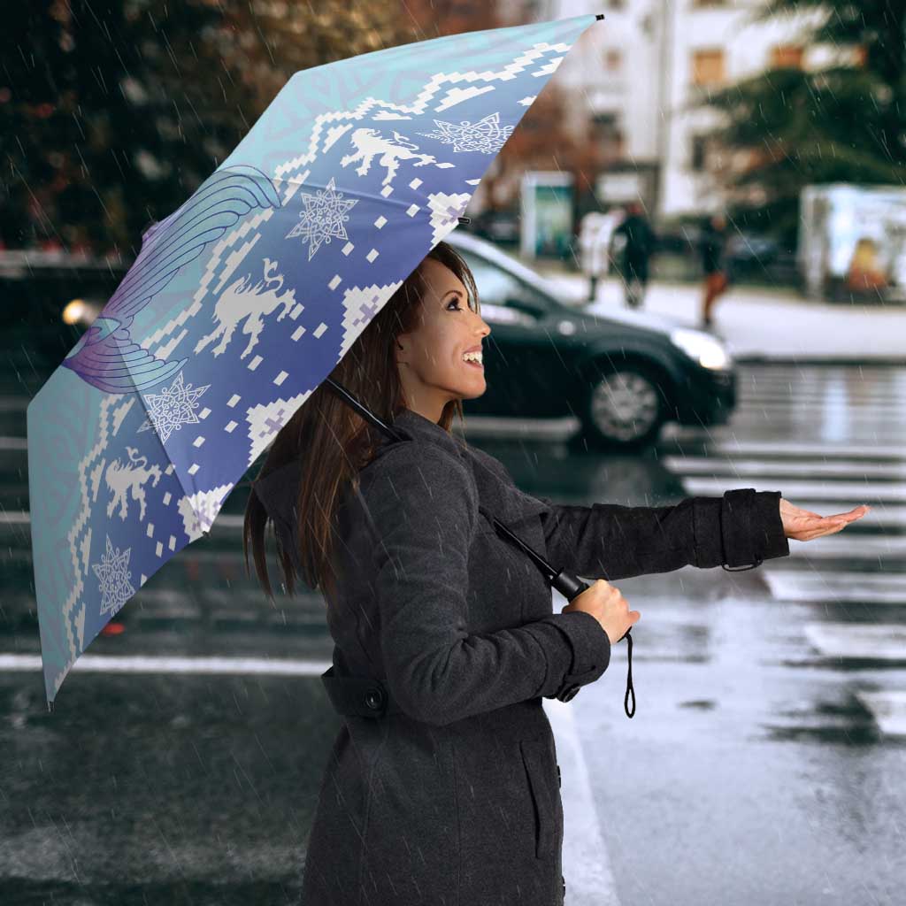 Cardiganshire Wales Christmas Umbrella Ceredigion Herring Celtic Knot - Wonder Print Shop