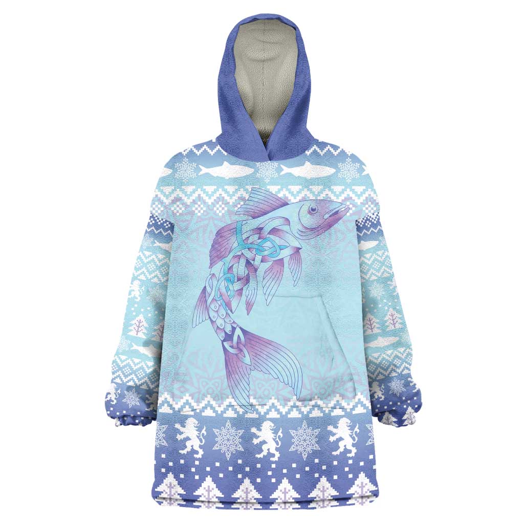 Cardiganshire Wales Christmas Wearable Blanket Hoodie Ceredigion Herring Celtic Knot - Wonder Print Shop