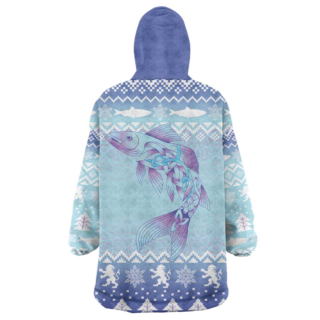 Cardiganshire Wales Christmas Wearable Blanket Hoodie Ceredigion Herring Celtic Knot - Wonder Print Shop