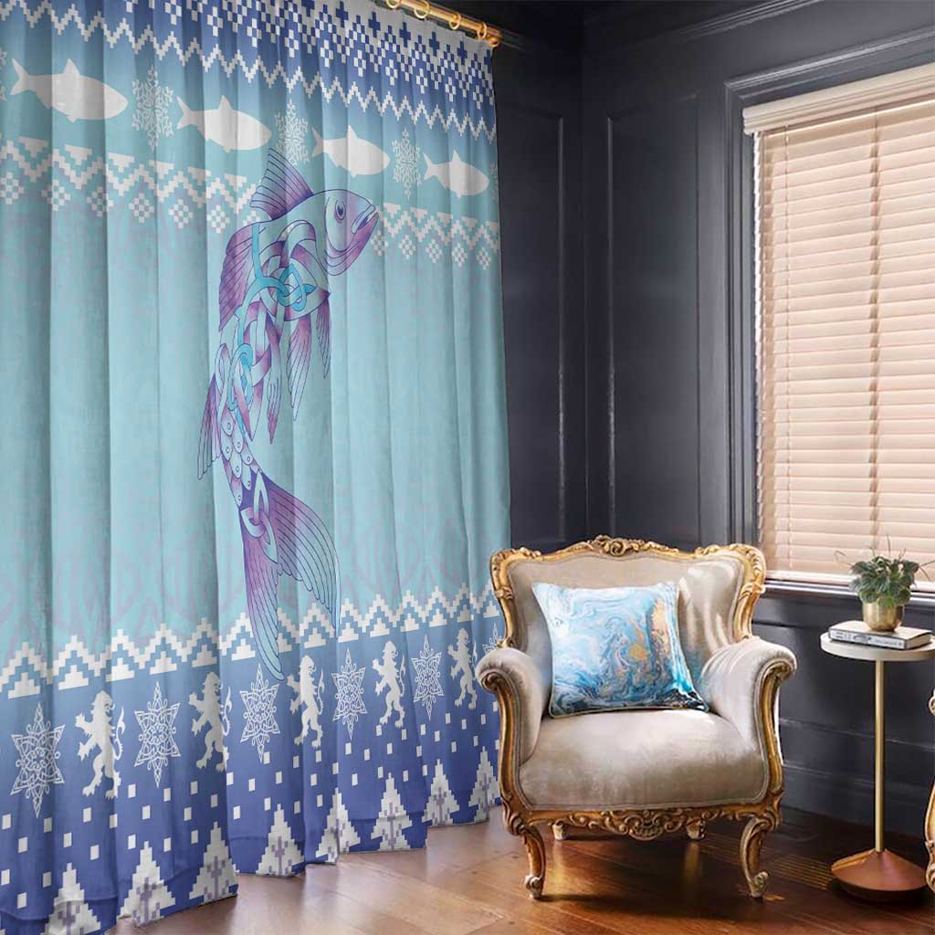 Cardiganshire Wales Christmas Window Curtain Ceredigion Herring Celtic Knot - Wonder Print Shop