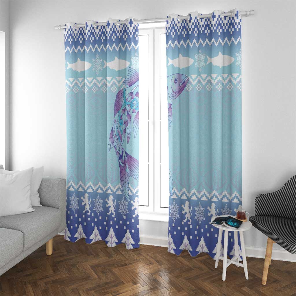 Cardiganshire Wales Christmas Window Curtain Ceredigion Herring Celtic Knot - Wonder Print Shop