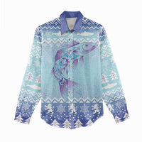 Cardiganshire Wales Christmas Women Casual Shirt Ceredigion Herring Celtic Knot - Wonder Print Shop