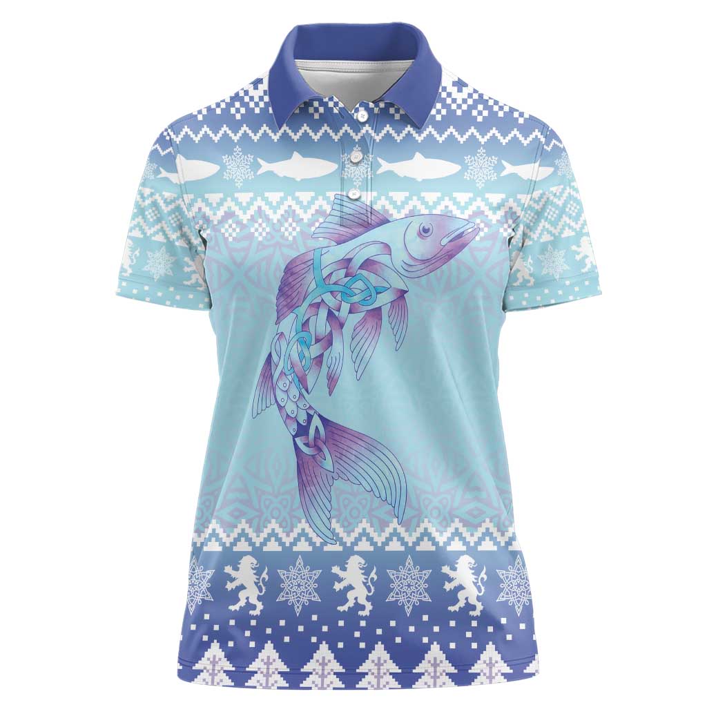 Cardiganshire Wales Christmas Women Polo Shirt Ceredigion Herring Celtic Knot - Wonder Print Shop