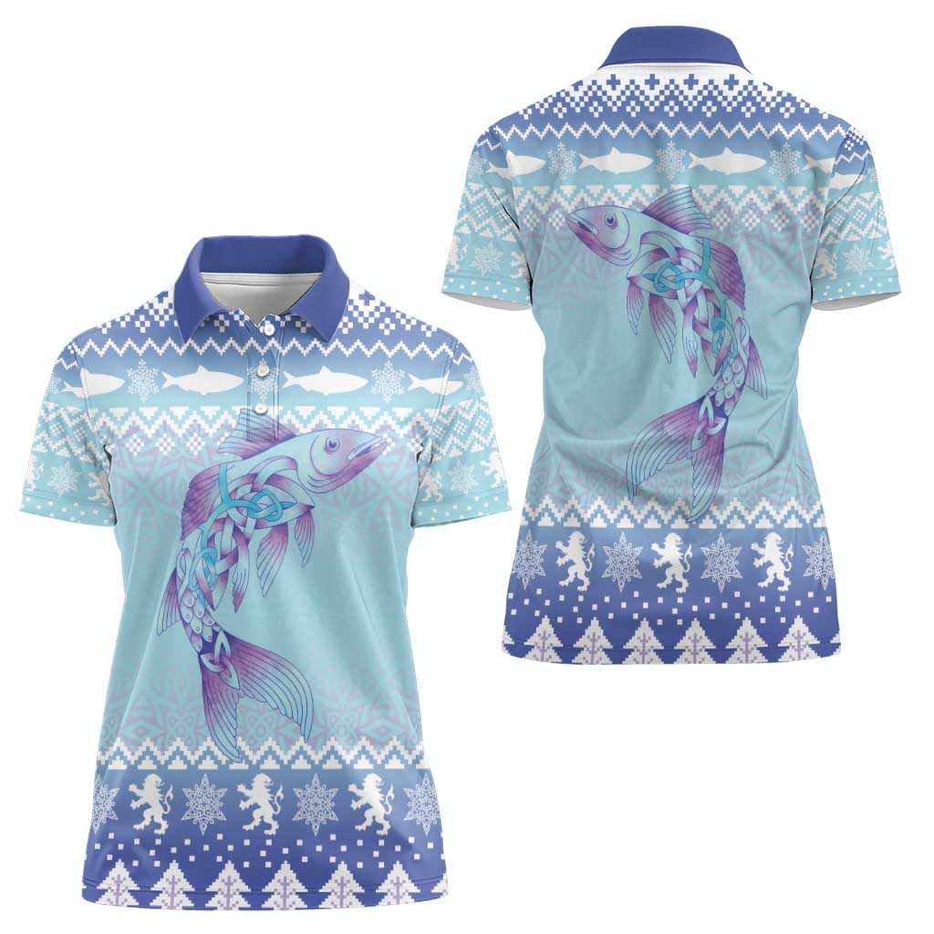 Cardiganshire Wales Christmas Women Polo Shirt Ceredigion Herring Celtic Knot - Wonder Print Shop