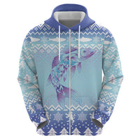 Cardiganshire Wales Christmas Zip Hoodie Ceredigion Herring Celtic Knot - Wonder Print Shop