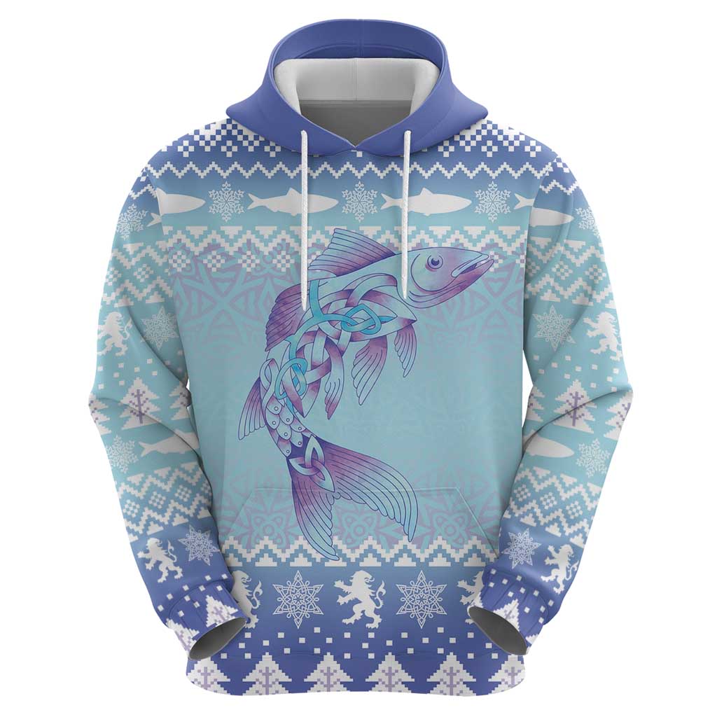 Cardiganshire Wales Christmas Zip Hoodie Ceredigion Herring Celtic Knot - Wonder Print Shop
