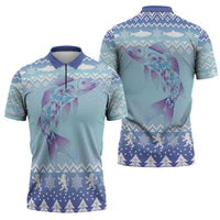 Cardiganshire Wales Christmas Zipper Polo Shirt Ceredigion Herring Celtic Knot - Wonder Print Shop