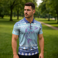 Cardiganshire Wales Christmas Zipper Polo Shirt Ceredigion Herring Celtic Knot - Wonder Print Shop