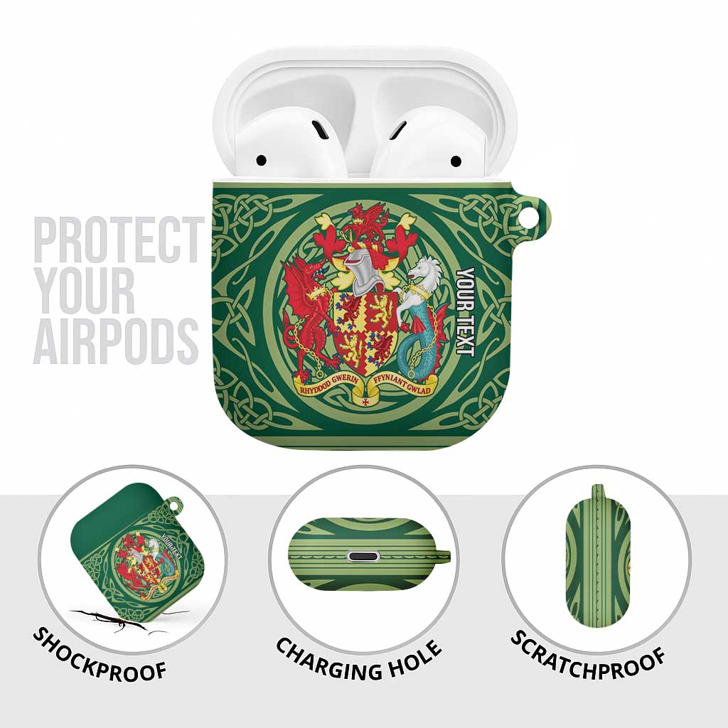 Personalized Carmarthenshire Wales AirPods Case Map and Emblem Celtic Style - Wonder Print Shop