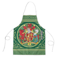 Personalized Carmarthenshire Wales Apron Map and Emblem Celtic Style - Wonder Print Shop