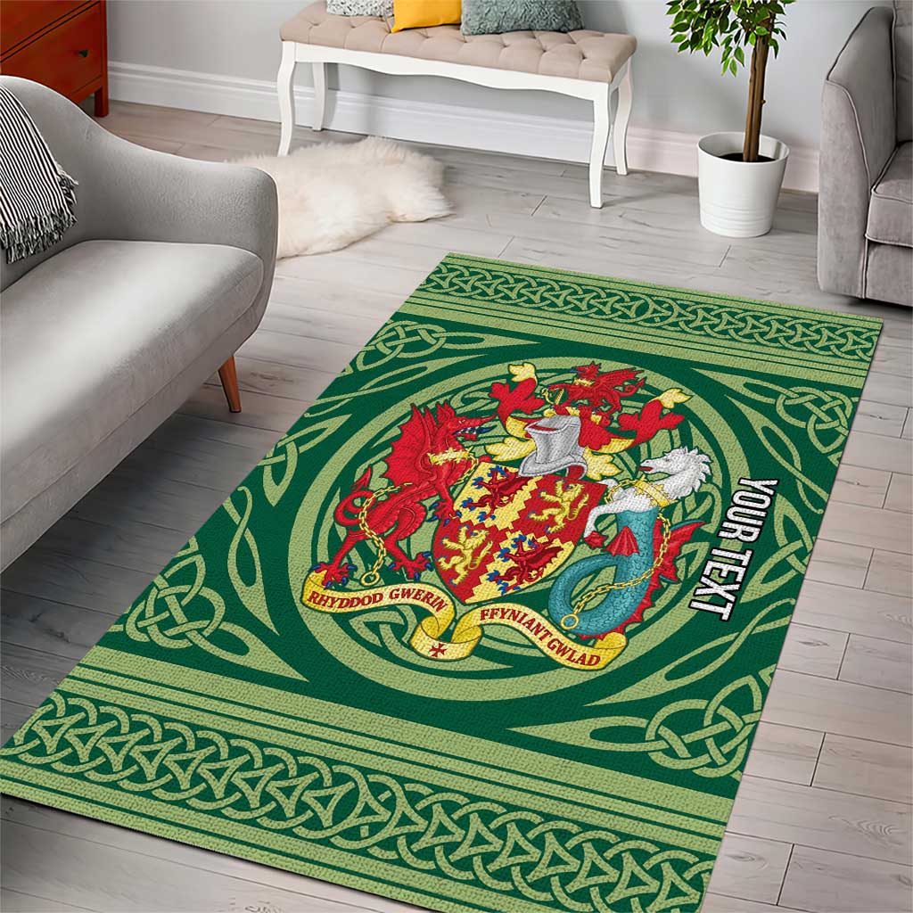 Personalized Carmarthenshire Wales Area Rug Map and Emblem Celtic Style - Wonder Print Shop