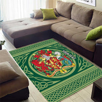 Personalized Carmarthenshire Wales Area Rug Map and Emblem Celtic Style - Wonder Print Shop
