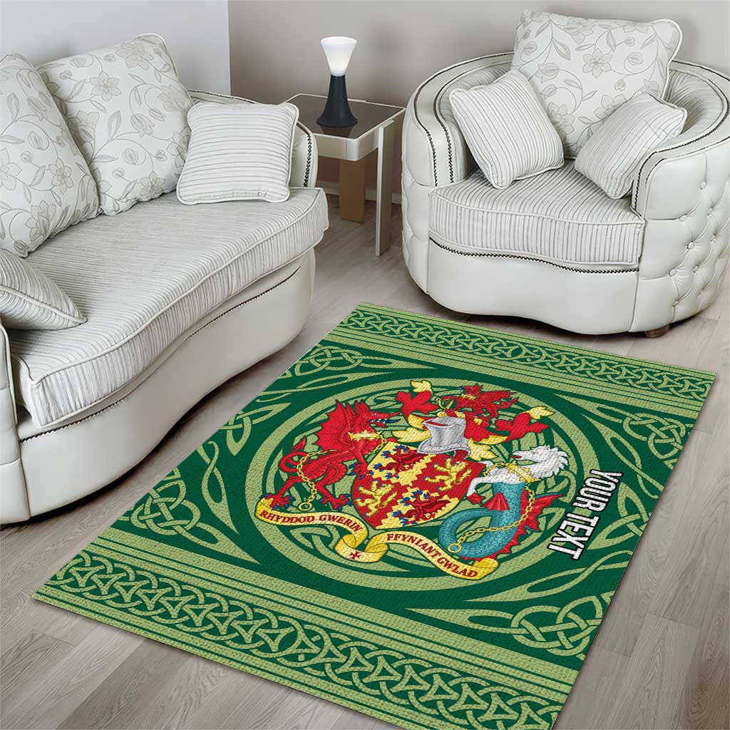 Personalized Carmarthenshire Wales Area Rug Map and Emblem Celtic Style - Wonder Print Shop