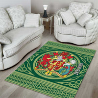 Personalized Carmarthenshire Wales Area Rug Map and Emblem Celtic Style - Wonder Print Shop