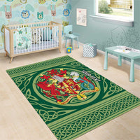 Personalized Carmarthenshire Wales Area Rug Map and Emblem Celtic Style - Wonder Print Shop