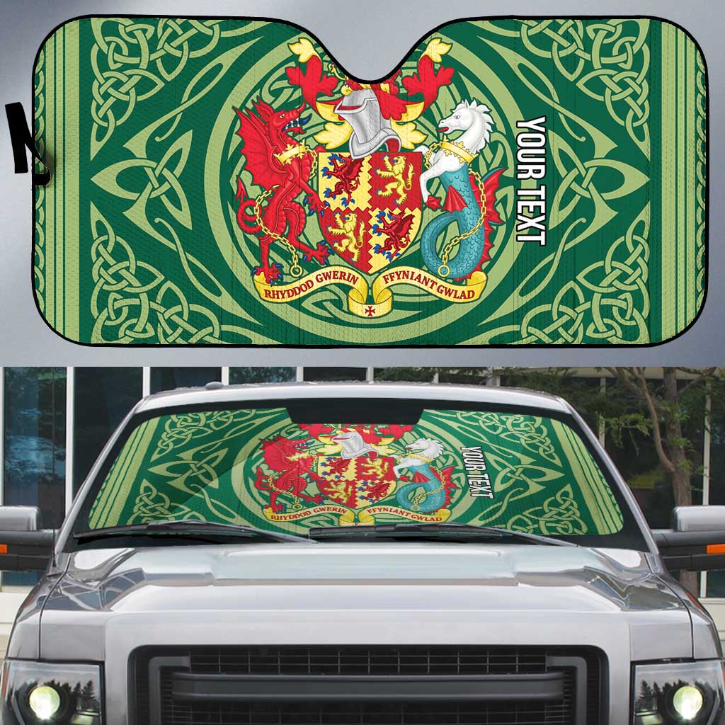 Personalized Carmarthenshire Wales Auto Sun Shade Map and Emblem Celtic Style - Wonder Print Shop