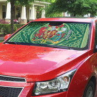 Personalized Carmarthenshire Wales Auto Sun Shade Map and Emblem Celtic Style - Wonder Print Shop