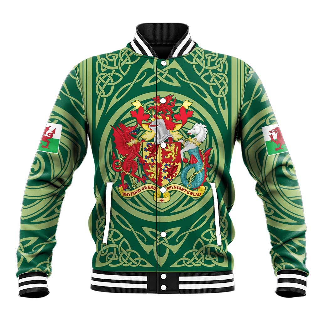 Personalized Carmarthenshire Wales Baseball Jacket Map and Emblem Celtic Style - Wonder Print Shop
