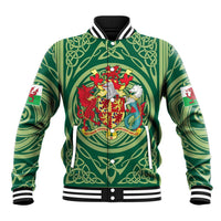Personalized Carmarthenshire Wales Baseball Jacket Map and Emblem Celtic Style - Wonder Print Shop