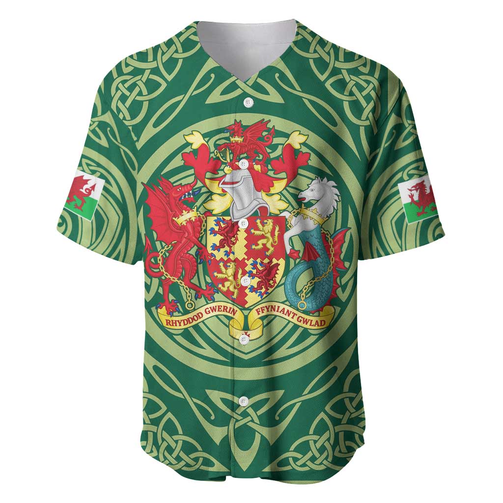 Personalized Carmarthenshire Wales Baseball Jersey Map and Emblem Celtic Style - Wonder Print Shop