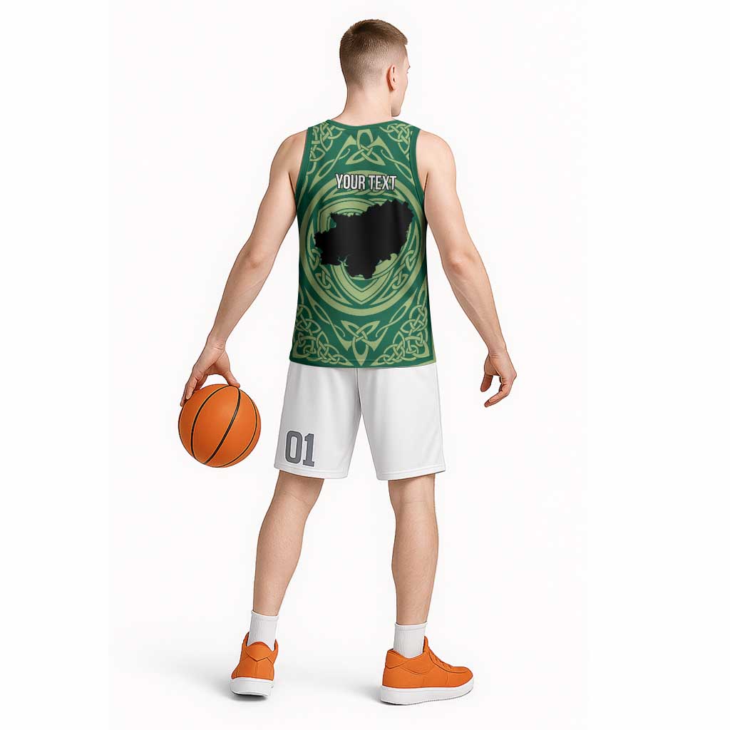 Personalized Carmarthenshire Wales Basketball Jersey Map and Emblem Celtic Style - Wonder Print Shop
