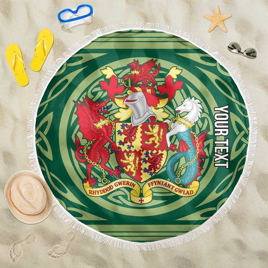 Personalized Carmarthenshire Wales Beach Blanket Map and Emblem Celtic Style - Wonder Print Shop