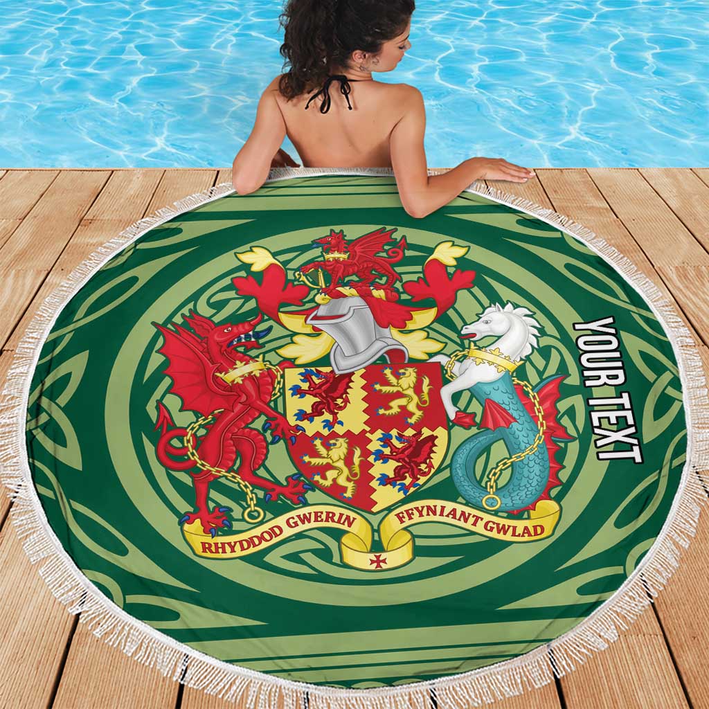 Personalized Carmarthenshire Wales Beach Blanket Map and Emblem Celtic Style - Wonder Print Shop