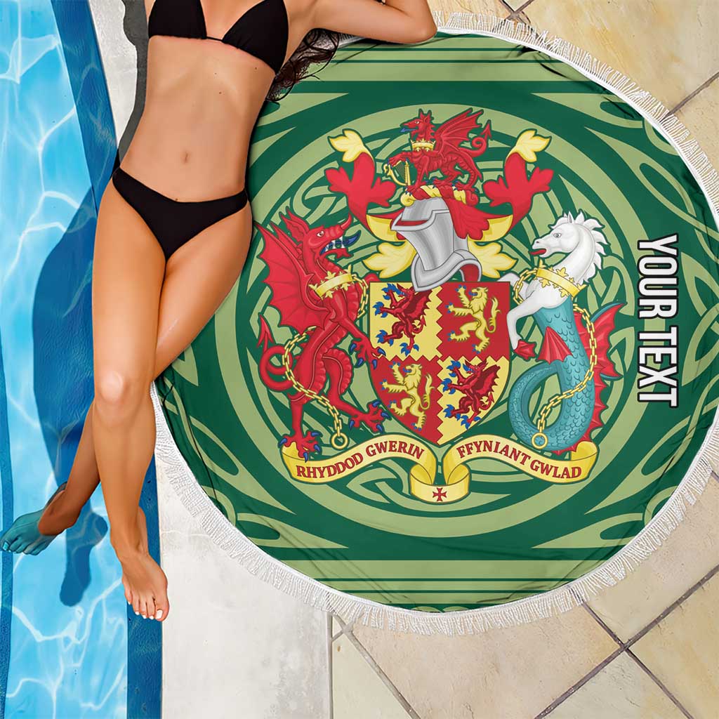 Personalized Carmarthenshire Wales Beach Blanket Map and Emblem Celtic Style - Wonder Print Shop