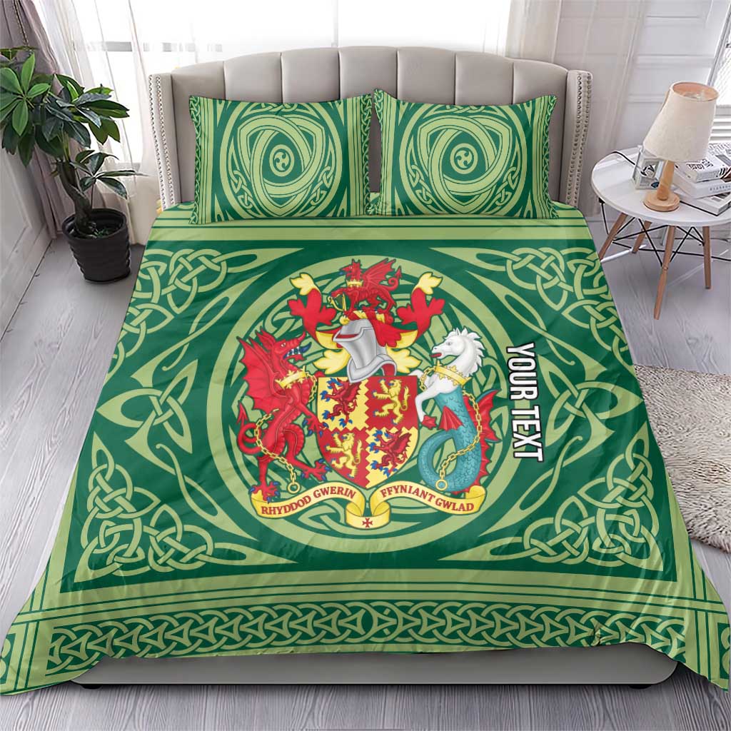 Personalized Carmarthenshire Wales Bedding Set Map and Emblem Celtic Style - Wonder Print Shop