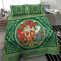 Personalized Carmarthenshire Wales Bedding Set Map and Emblem Celtic Style - Wonder Print Shop