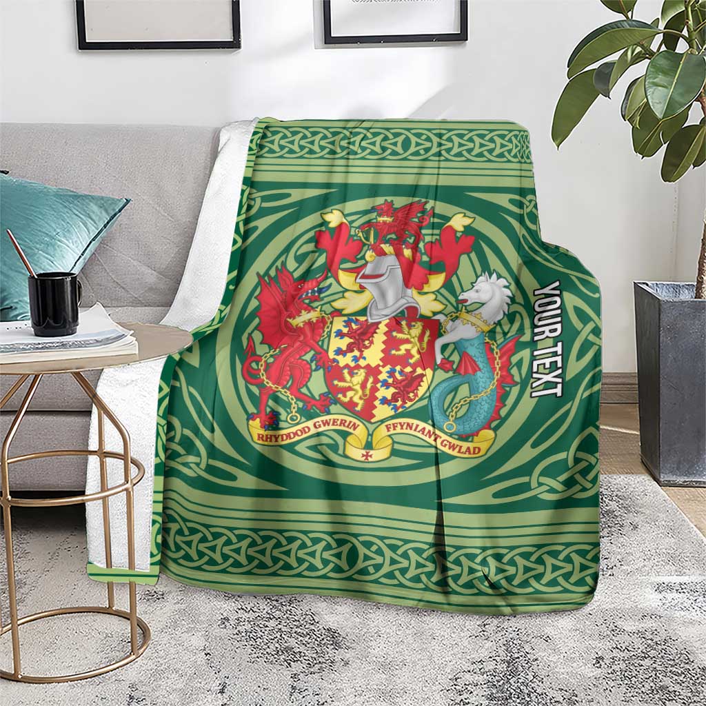 Personalized Carmarthenshire Wales Blanket Map and Emblem Celtic Style - Wonder Print Shop