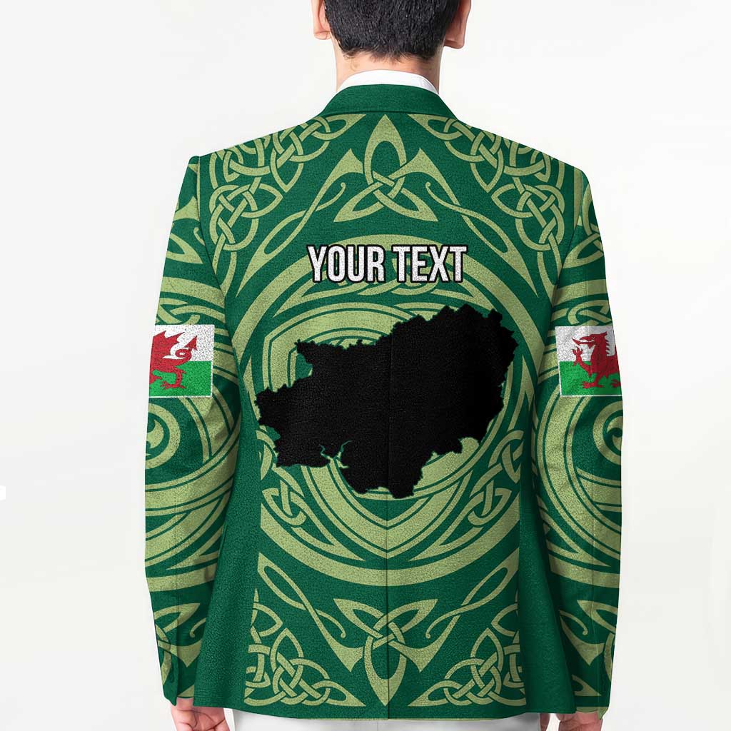 Personalized Carmarthenshire Wales Blazer Map and Emblem Celtic Style - Wonder Print Shop