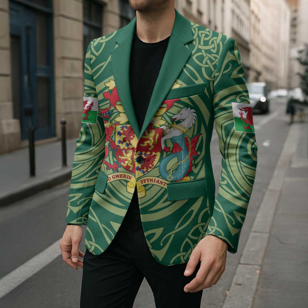 Personalized Carmarthenshire Wales Blazer Map and Emblem Celtic Style - Wonder Print Shop