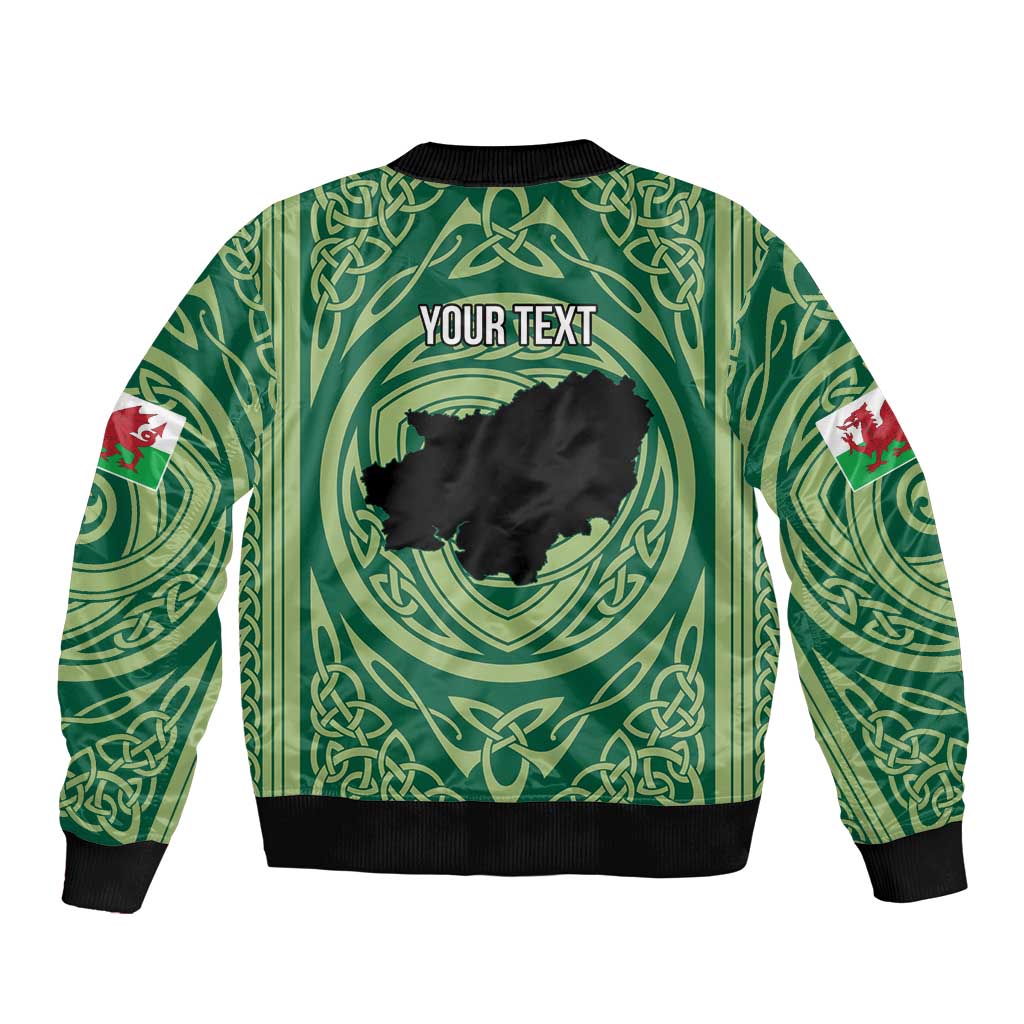 Personalized Carmarthenshire Wales Bomber Jacket Map and Emblem Celtic Style - Wonder Print Shop