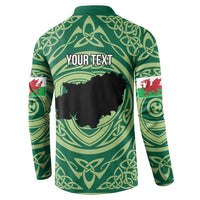 Personalized Carmarthenshire Wales Button Sweatshirt Map and Emblem Celtic Style - Wonder Print Shop