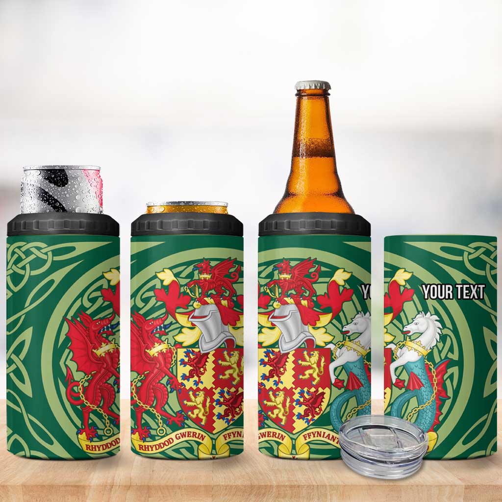 Personalized Carmarthenshire Wales 4 in 1 Can Cooler Tumbler Map and Emblem Celtic Style - Wonder Print Shop