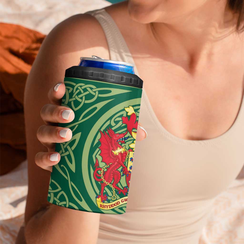 Personalized Carmarthenshire Wales 4 in 1 Can Cooler Tumbler Map and Emblem Celtic Style - Wonder Print Shop