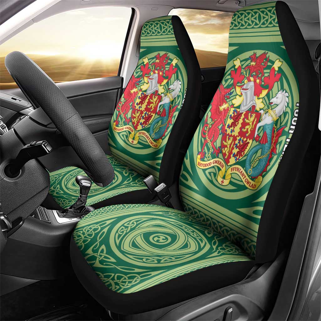 Personalized Carmarthenshire Wales Car Seat Cover Map and Emblem Celtic Style - Wonder Print Shop