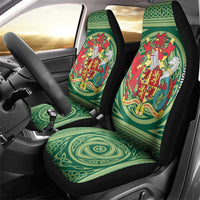Personalized Carmarthenshire Wales Car Seat Cover Map and Emblem Celtic Style - Wonder Print Shop