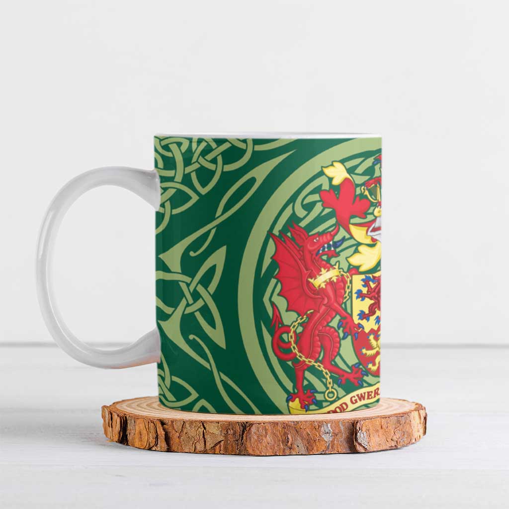 Personalized Carmarthenshire Wales Ceramic Mug Map and Emblem Celtic Style - Wonder Print Shop