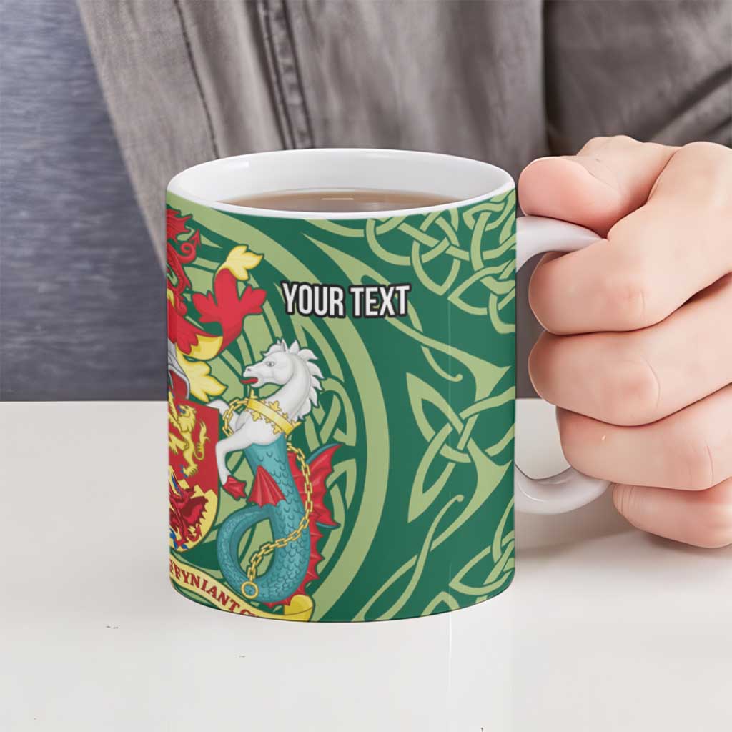 Personalized Carmarthenshire Wales Ceramic Mug Map and Emblem Celtic Style - Wonder Print Shop